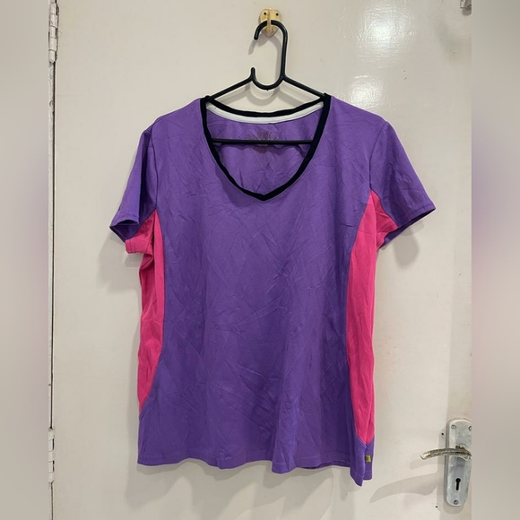 Purple and pink gym wear tee